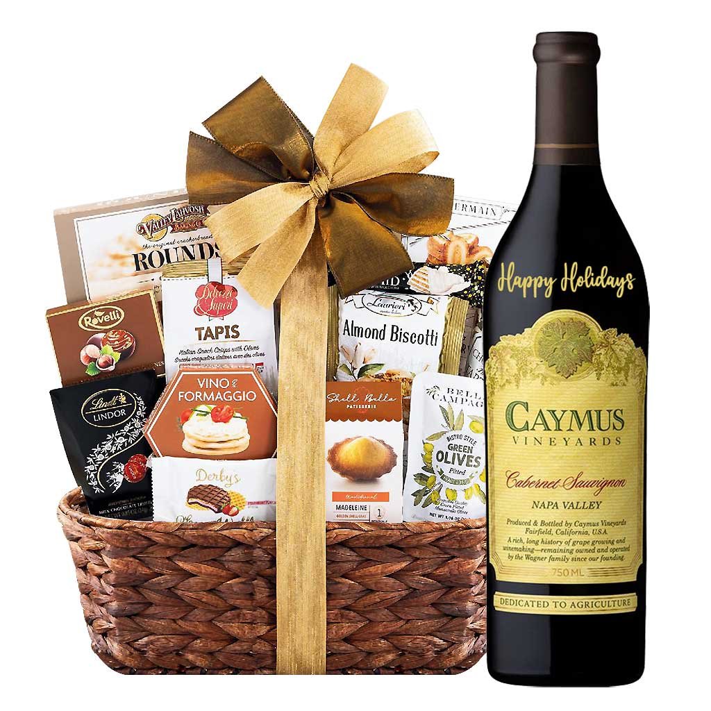 Personalized Holiday Special Caymus Wine Gift Basket